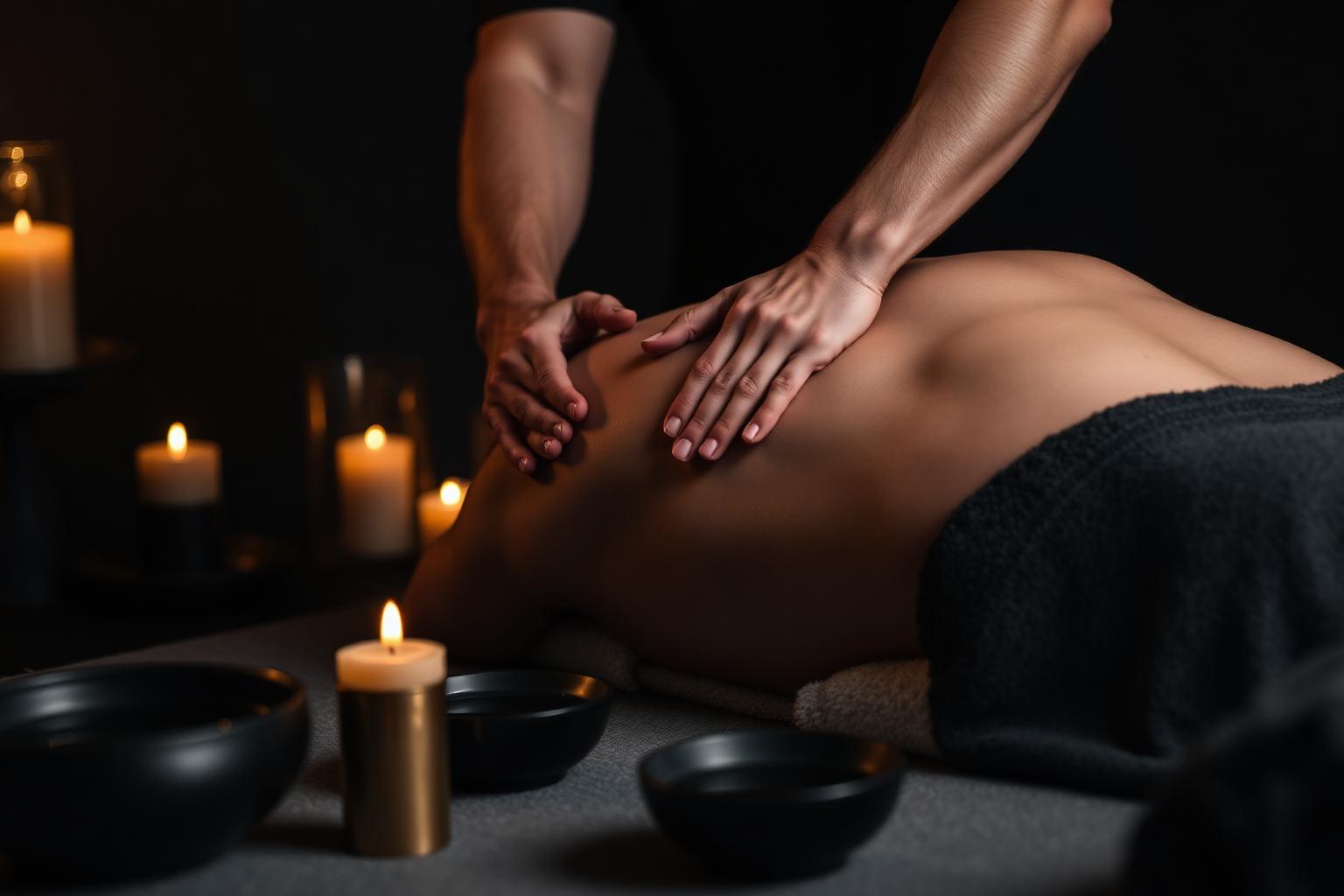 Deep tissue massage in a premium men's wellness clinic